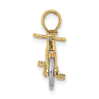 14k Two-tone 3-D Bicycle w/ Moveable Tires Charm-K9357