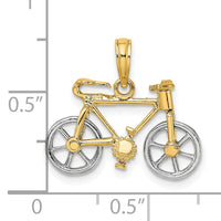 14k Two-tone 3-D Bicycle w/ Moveable Tires Charm-K9357