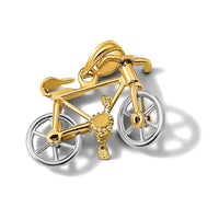14k Two-tone 3-D Bicycle w/ Moveable Tires Charm-K9357