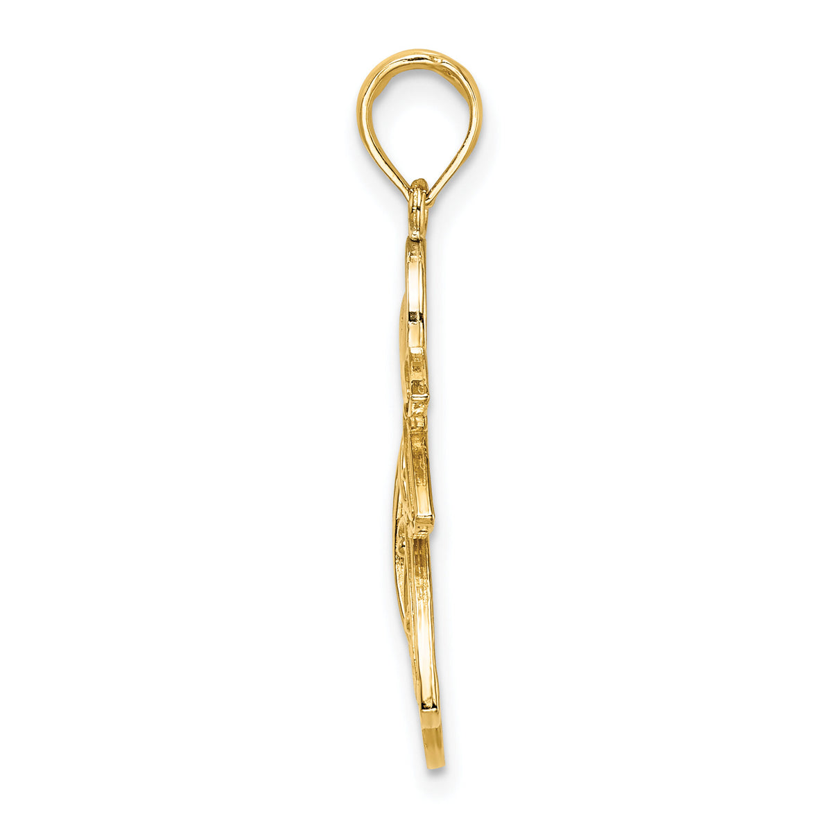 14K W/ Rhodium Flying Angel Charm-K9359