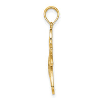 14K W/ Rhodium Flying Angel Charm-K9359