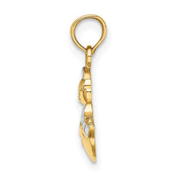 14k w/Rhodium Snowman Charm-K9363