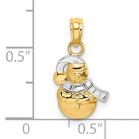 14k w/Rhodium Snowman Charm-K9363