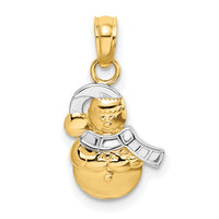 14k w/Rhodium Snowman Charm-K9363