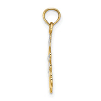 14k w/ Rhodium LOVE Christmas Tree Charm-K9364