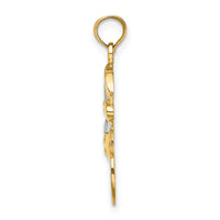 14K and Rhodium Snowman w/Joy Pendant-K9366