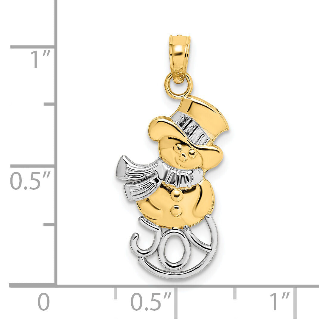 14K and Rhodium Snowman w/Joy Pendant-K9366