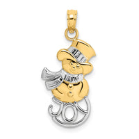 14K and Rhodium Snowman w/Joy Pendant-K9366