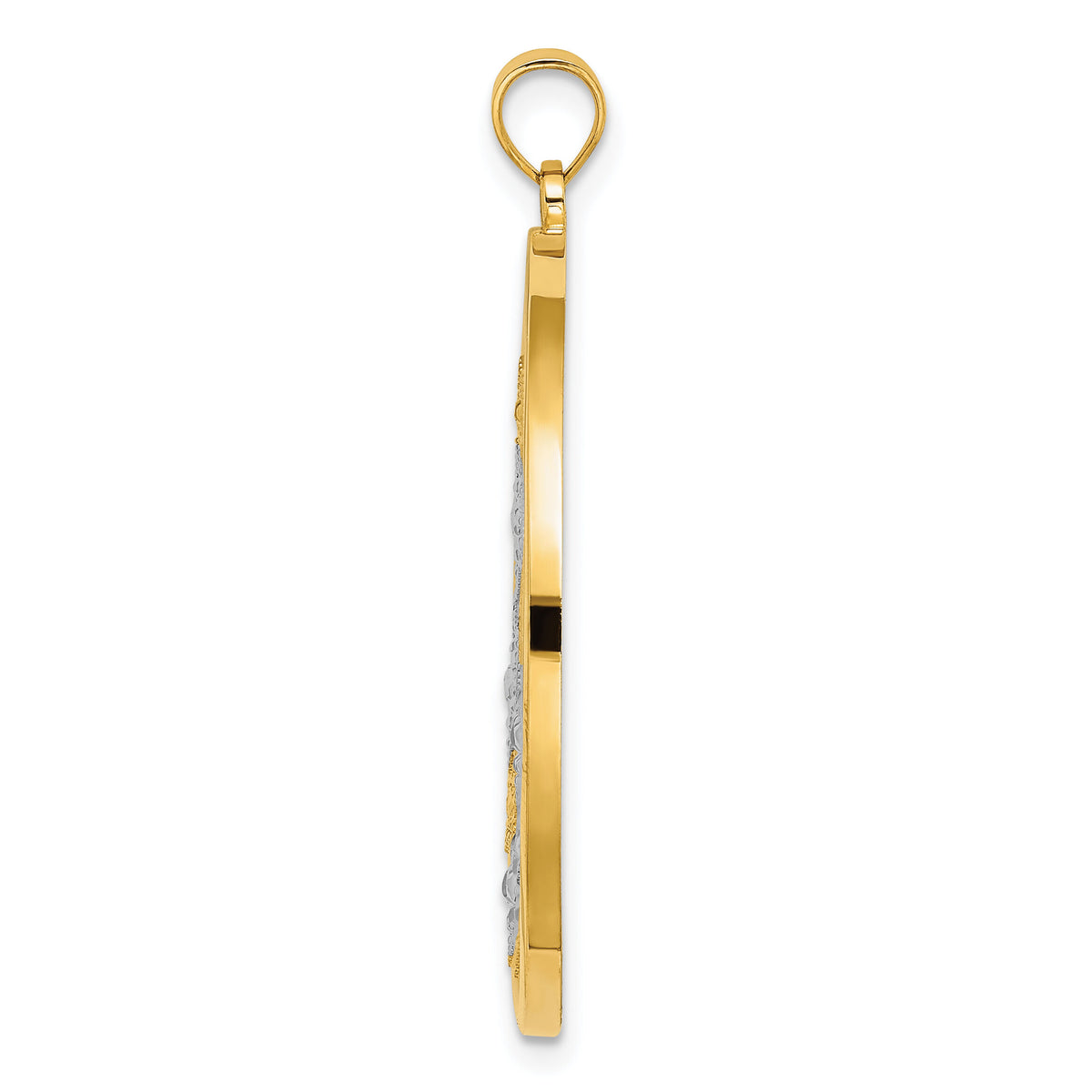 14k w/Rhodium Stars in Round Frame Charm-K9371