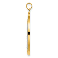 14k w/Rhodium Stars in Round Frame Charm-K9371