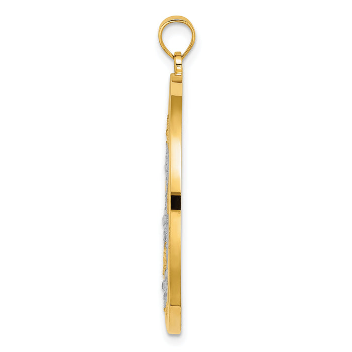14k w/Rhodium Stars in Round Frame Charm-K9371