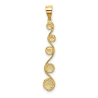 14K w/Rhodium D/C Diagonal Swirl Charm-K9378