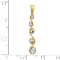 14K w/Rhodium D/C Diagonal Swirl Charm-K9378