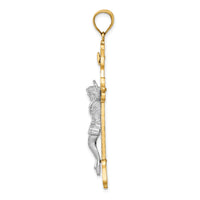 14k Two-tone INRI Crucfix Pendant-K9379