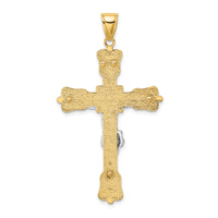 14k Two-tone INRI Crucfix Pendant-K9379