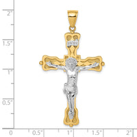 14k Two-tone INRI Crucfix Pendant-K9379