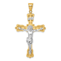 14k Two-tone INRI Crucfix Pendant-K9379