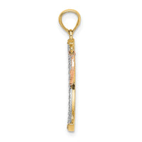 14k Two-tone w/White Rhodium Moon w/Star Moveable Charm-K9382