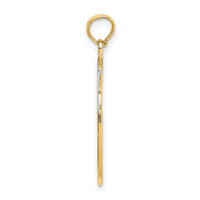 14k w/ Rhodium WISH DREAM BELIEVE Moon and Stars Charm-K9386