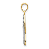 14K with White Rhodium Small Starfish Charm-K9392