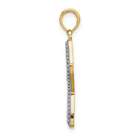 14K with White Rhodium Diamond-cut Starfish W/ Star Charm-K9393