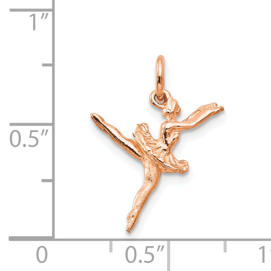 14K Rose Gold Polished 3-D Ballerina Charm-K940