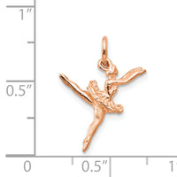 14K Rose Gold Polished 3-D Ballerina Charm-K940