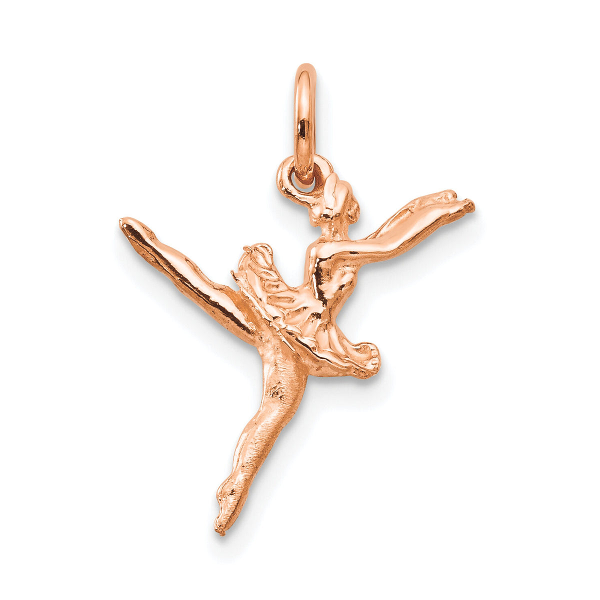 14K Rose Gold Polished 3-D Ballerina Charm-K940