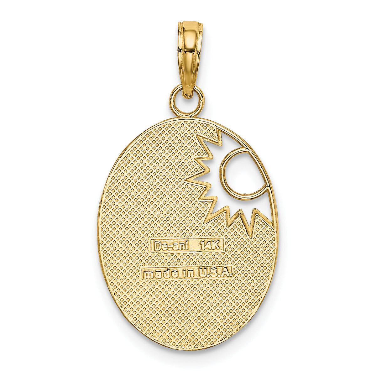 14k w/Rhodium YOU ARE MY SUNSHINE Cut-out Sun Charm-K9400