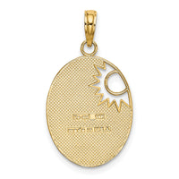 14k w/Rhodium YOU ARE MY SUNSHINE Cut-out Sun Charm-K9400