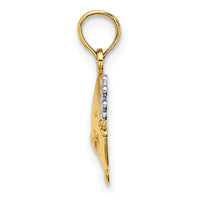 14k with White Rhodium 2-D Fish w/ Bubbles Charm-K9401