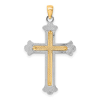 14K Two-tone Polished Cross Charm-K9420