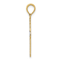 14K w/ Rhodium D/C Cross Charm-K9421
