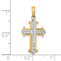 14K w/ Rhodium D/C Cross Charm-K9421