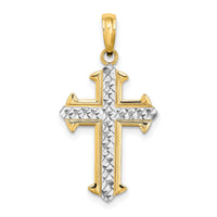 14K w/ Rhodium D/C Cross Charm-K9421