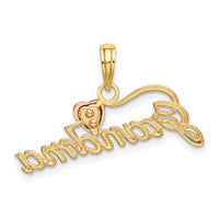 14k Two-Tone GRANDMA w/ Heart Charm-K9425