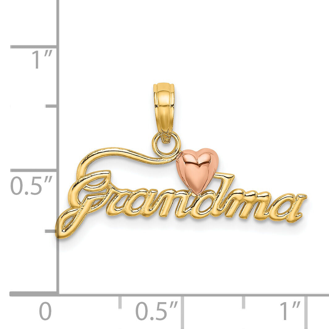14k Two-Tone GRANDMA w/ Heart Charm-K9425