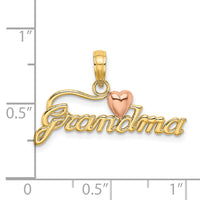 14k Two-Tone GRANDMA w/ Heart Charm-K9425