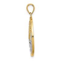 14k w/Rhodium Sun, Hearts ,Water Circle Charm-K9431