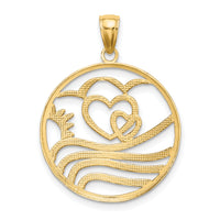 14k w/Rhodium Sun, Hearts ,Water Circle Charm-K9431