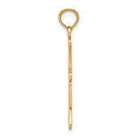 14K W/ Rhodium Textured Cross Charm-K9433