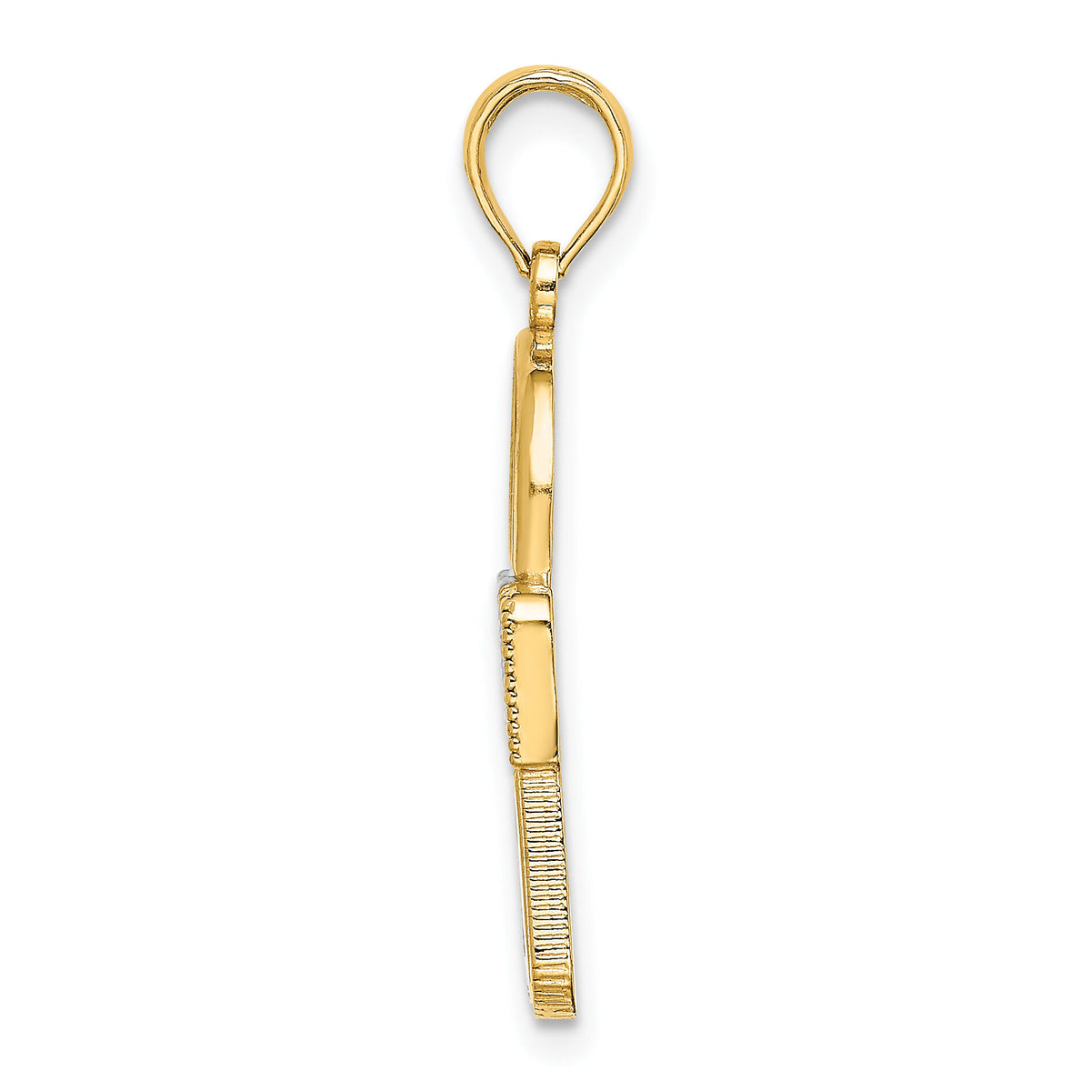 14k w/Rhodium Lock Charm-K9436
