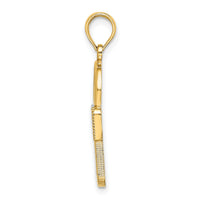 14k w/Rhodium Lock Charm-K9436