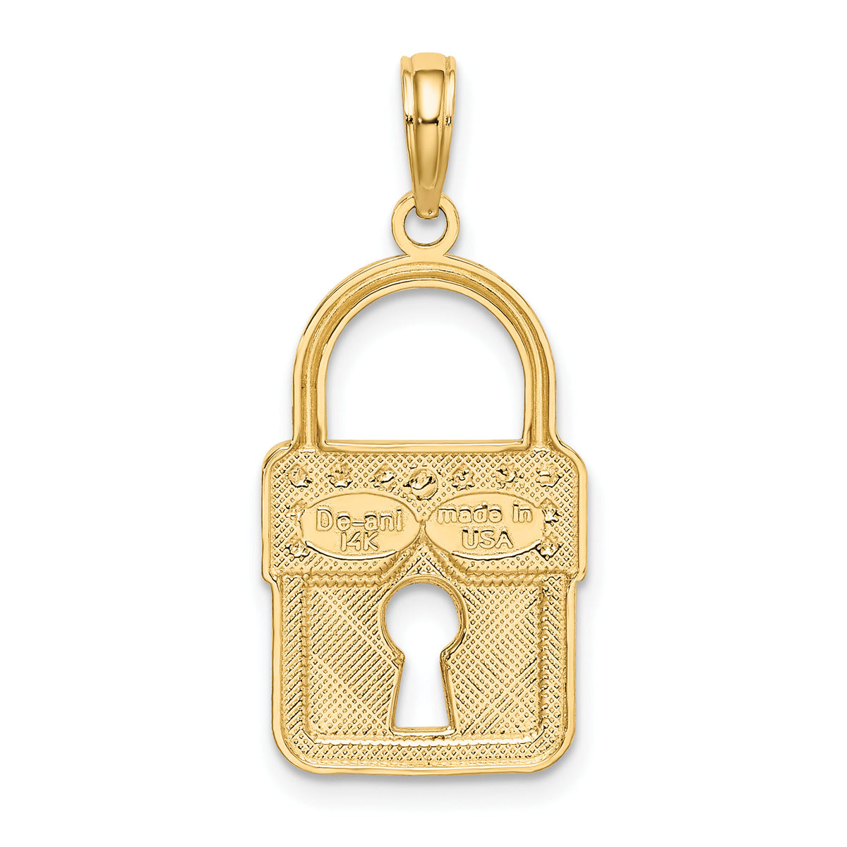 14k w/Rhodium Lock Charm-K9436
