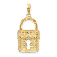 14k w/Rhodium Lock Charm-K9436