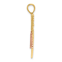 14k Two-tone with White Rhodium Dragonfly w/Beaded D/C Wings Charm-K9438