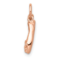 14K Rose Gold Polished 3-D Moveable Ballet Slippers Charm-K944