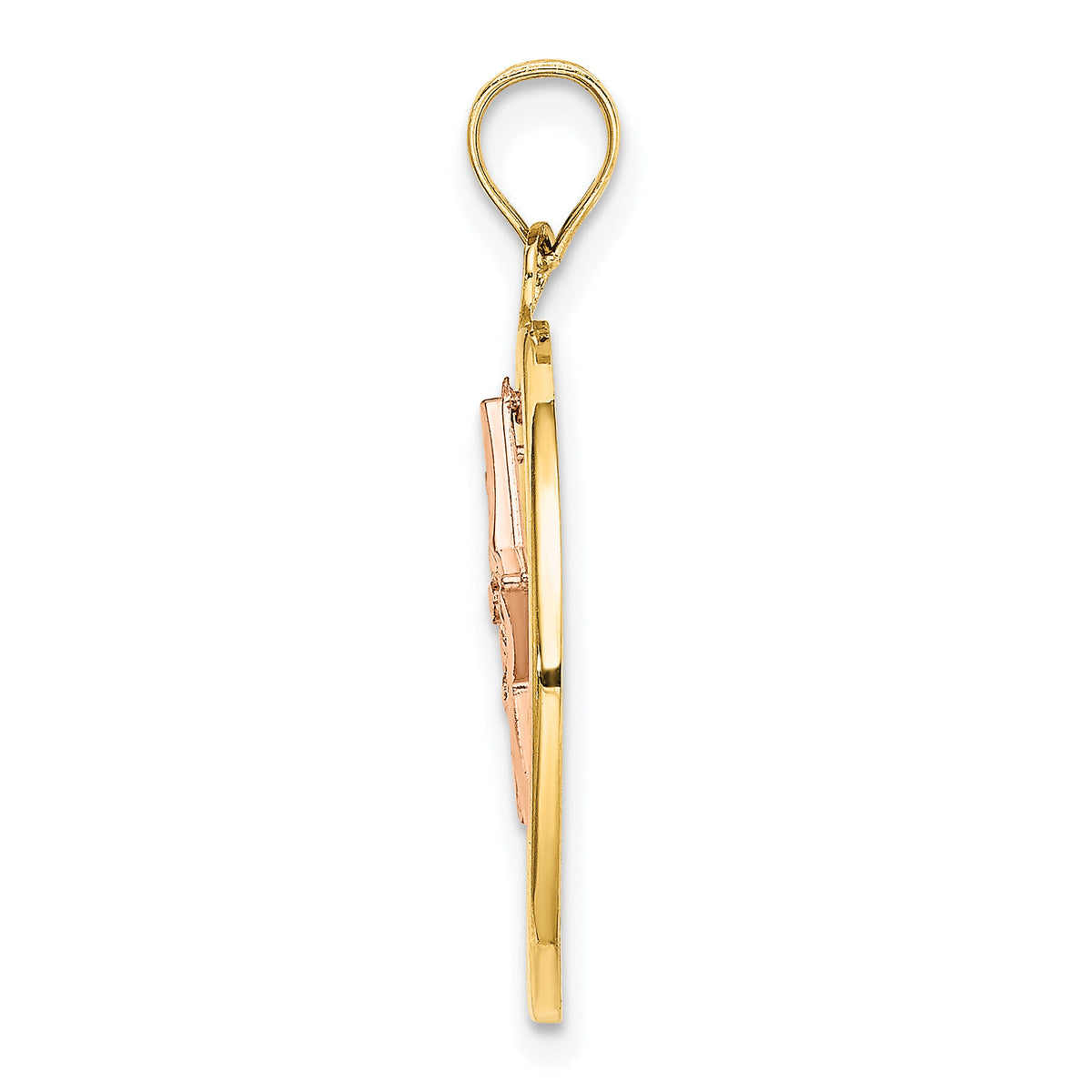 14k Two-tone w/White Rhodium Star in Frame Moveable Charm-K9441