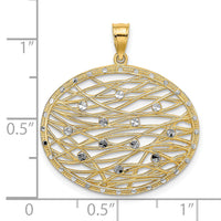 14K w/Rhodium D/C Oval Cut-Out Charm-K9444