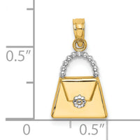14K W/ Rhodium Purse Charm-K9445